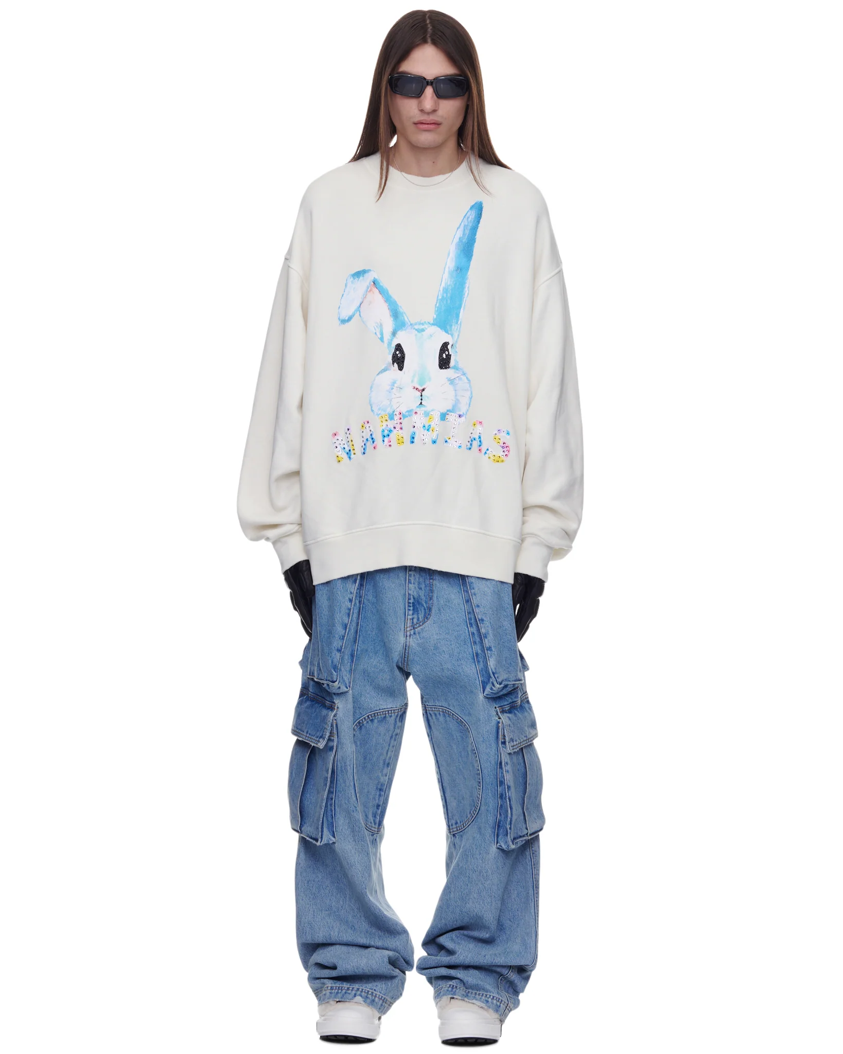 Denim Logo Cargos in Light Wash - Image 4
