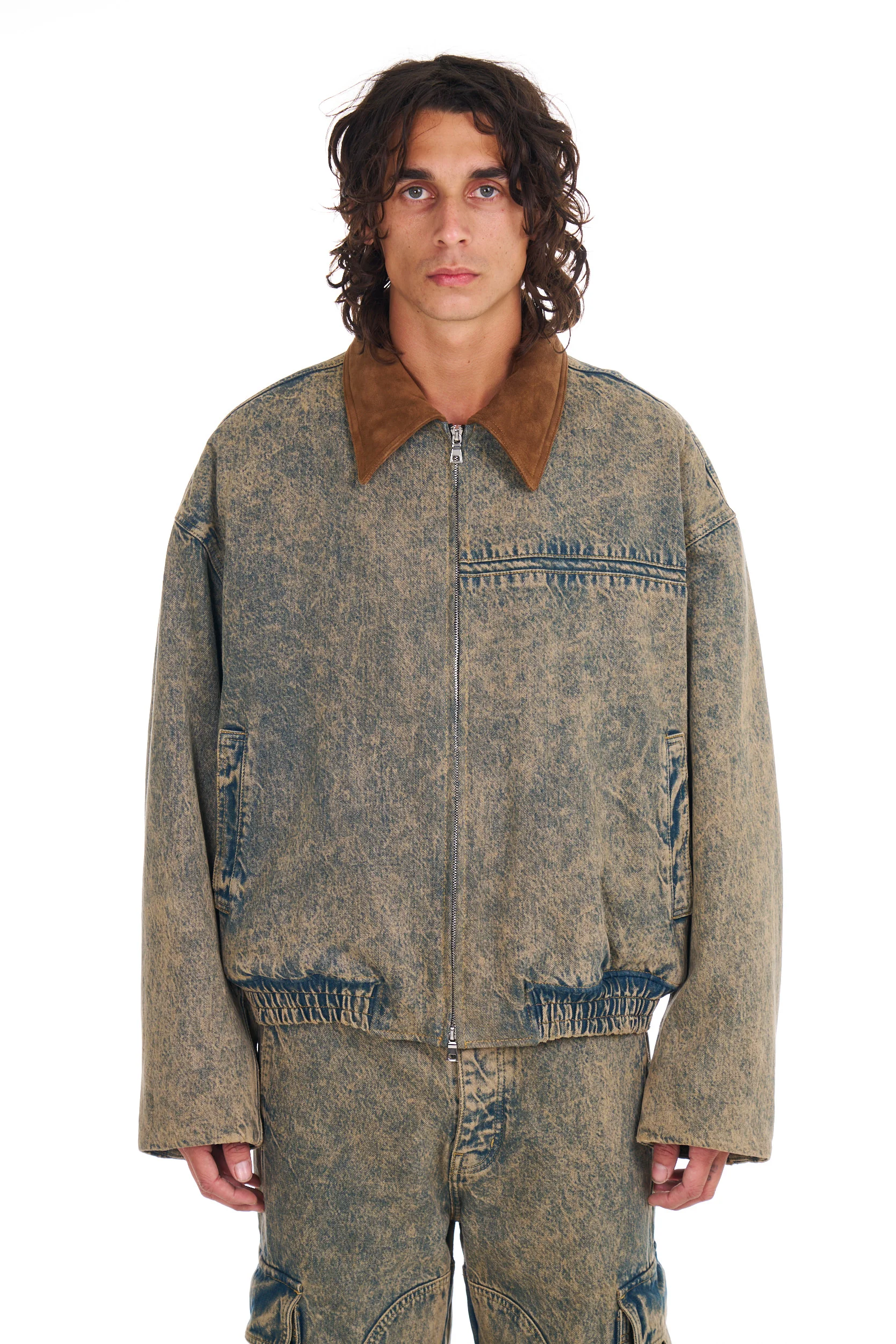 Denim Oversized Bomber