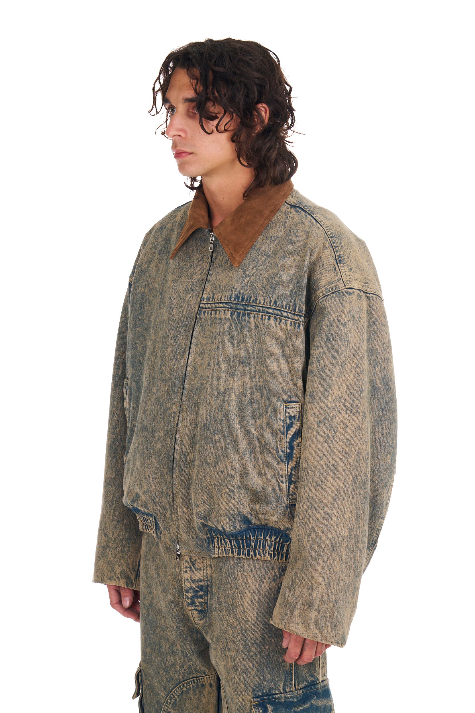 Denim Oversized Bomber - Image 2