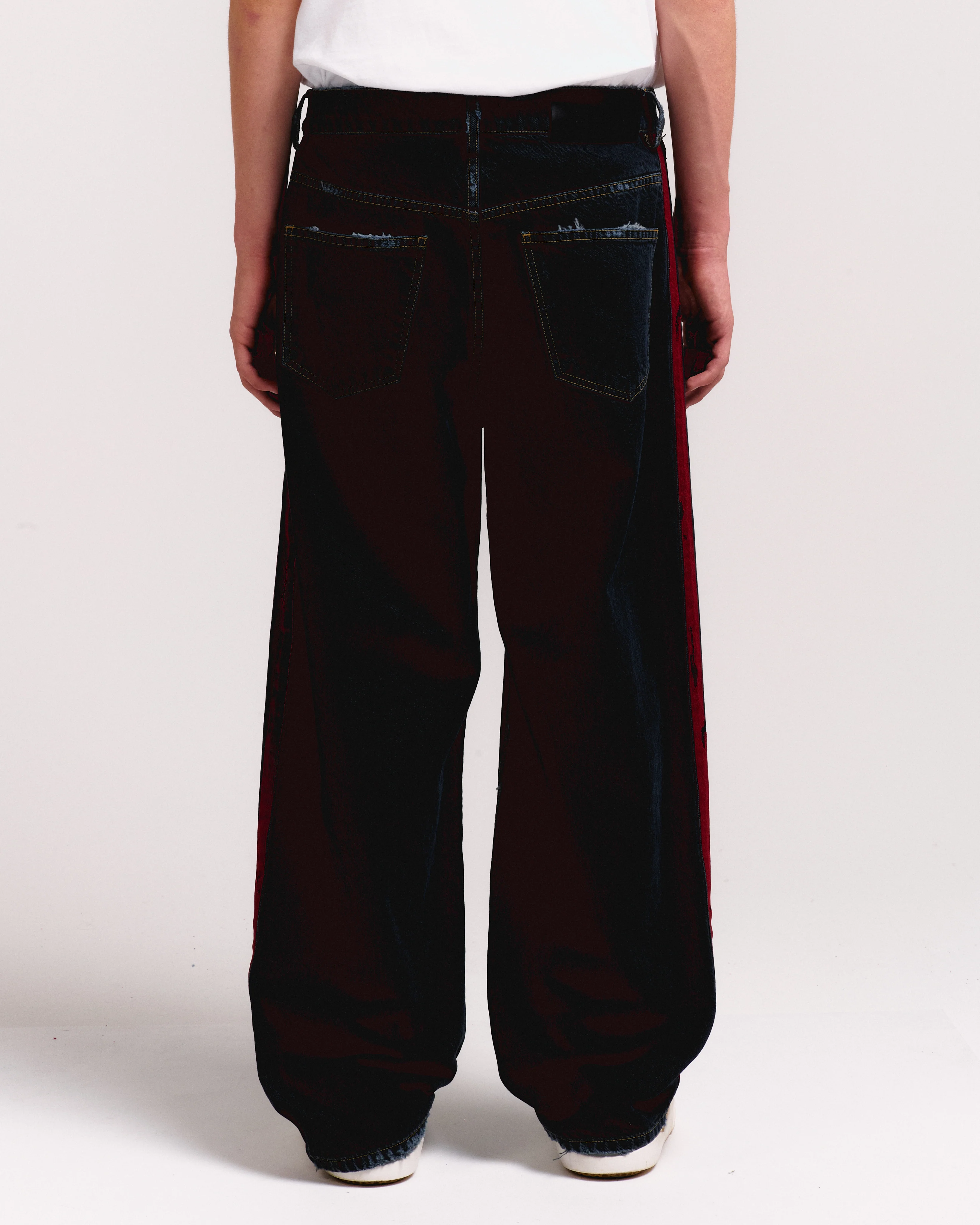 DESTROYED DENIM TRACK PANT - Image 3