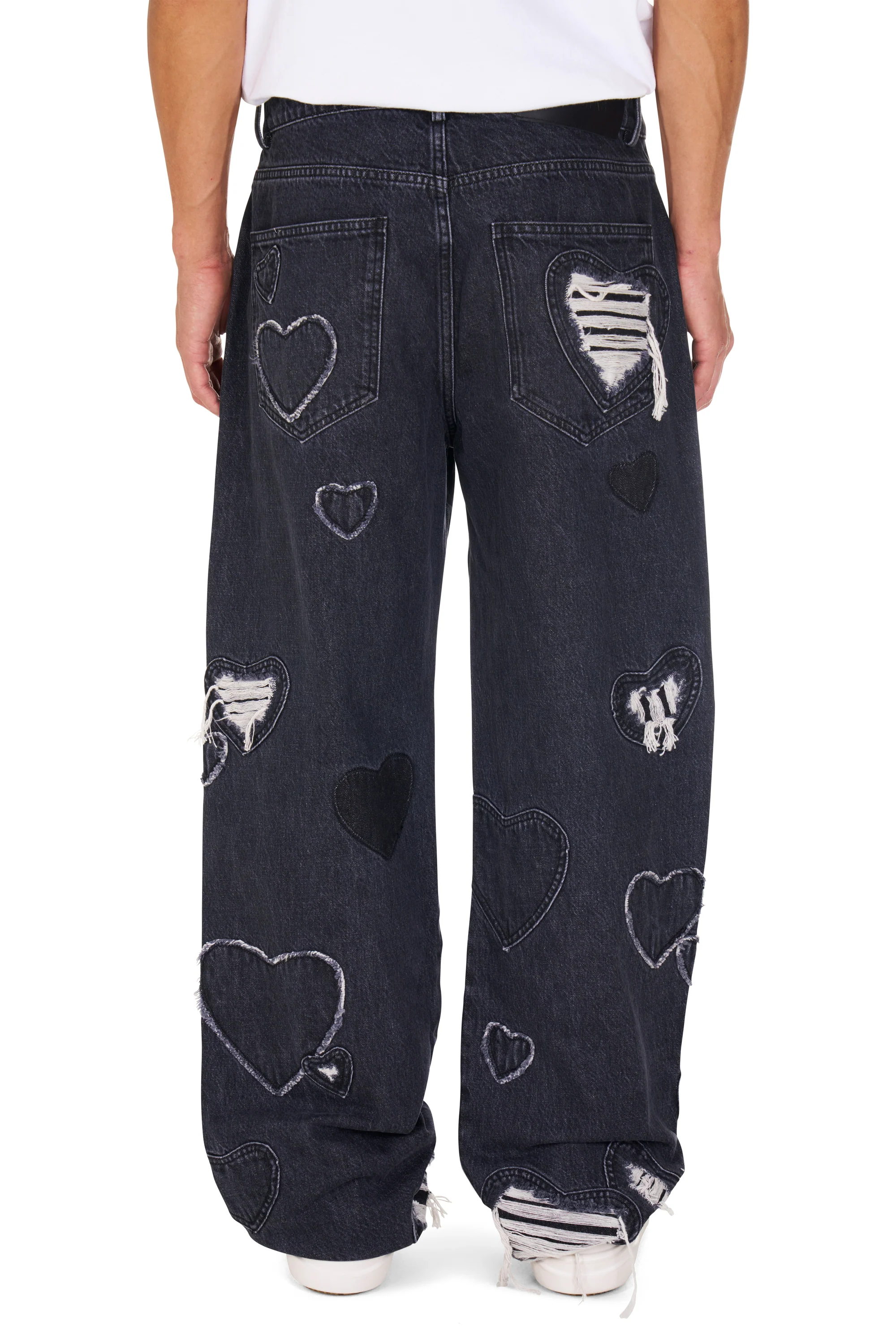 Denim Heart Patchwork Jeans - Image 3
