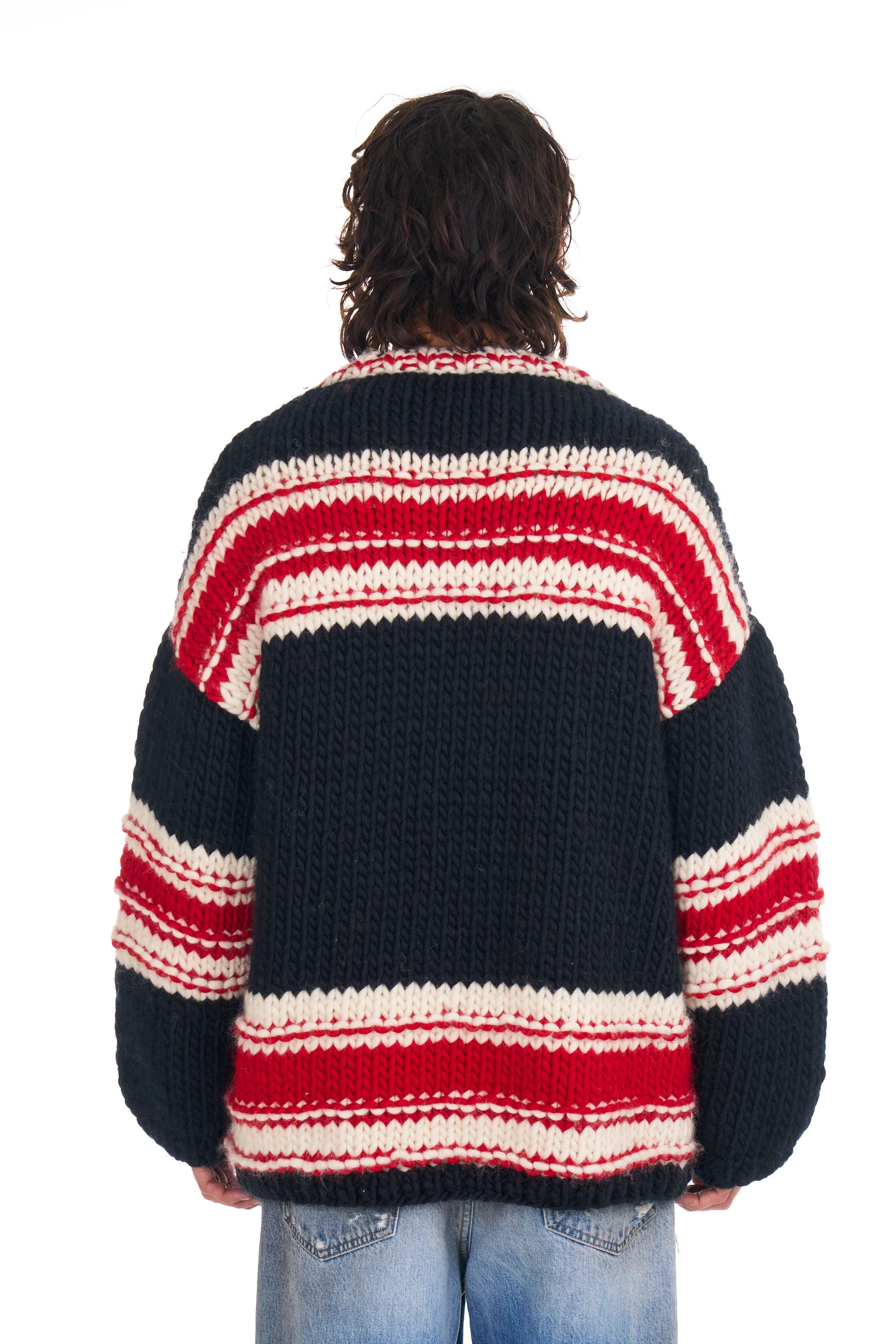 Knit Hockey Jersey in Black - Image 3