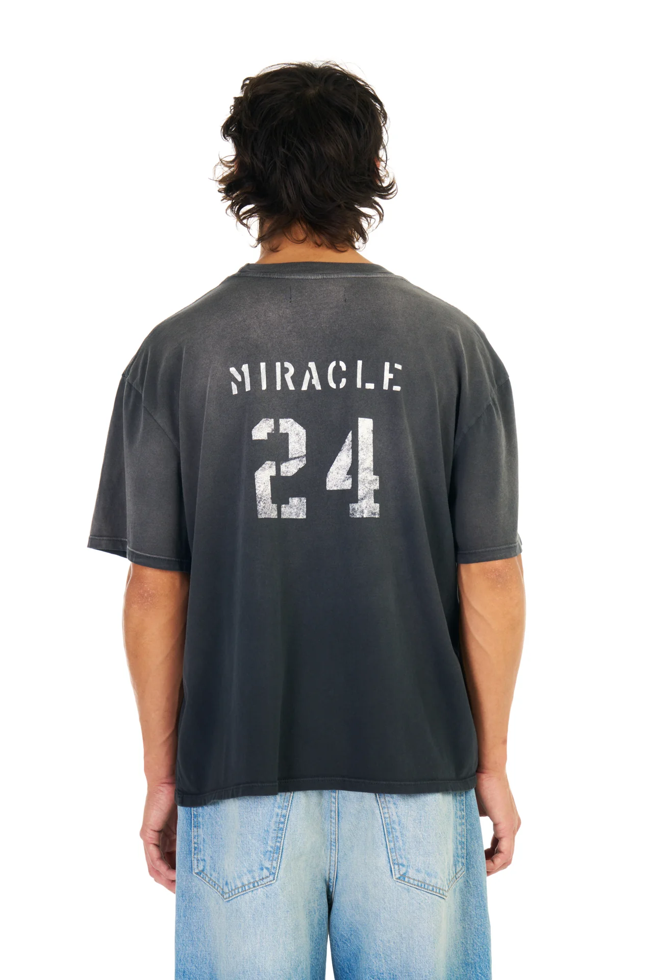 Miracle, A. Boxy T-shirt in Worn Black - Image 3