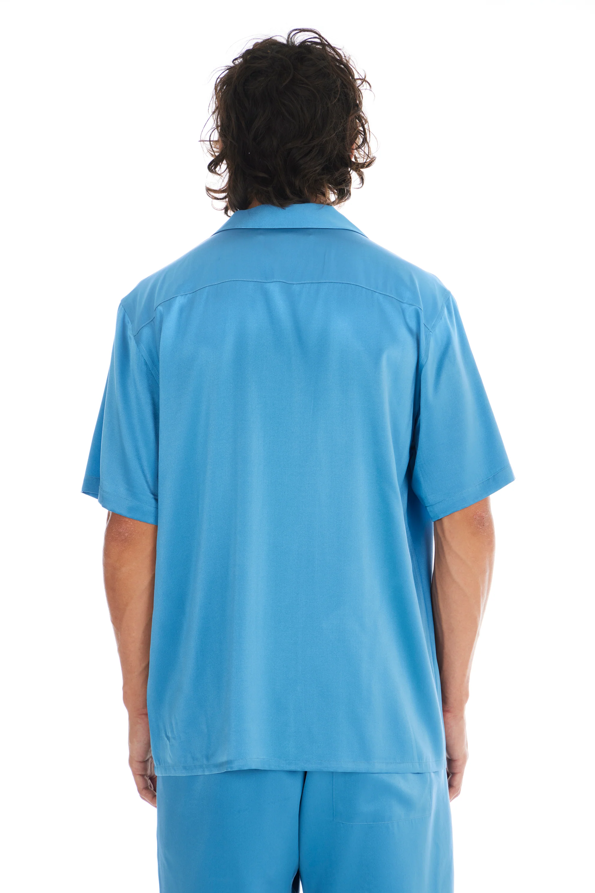 Miracle Academy S/S Silk Shirt in Ocean Blue - Image 2