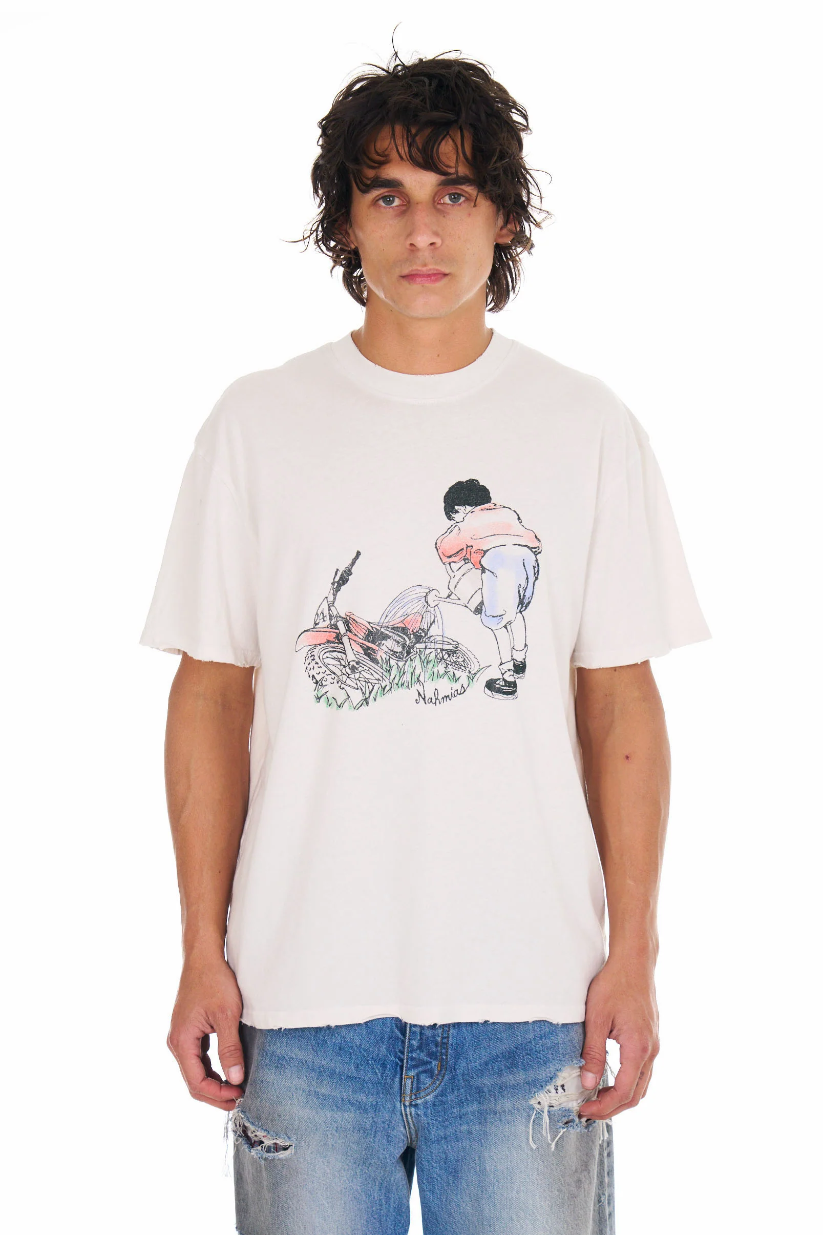 Motorcycle Garden Boxy T-shirt in White