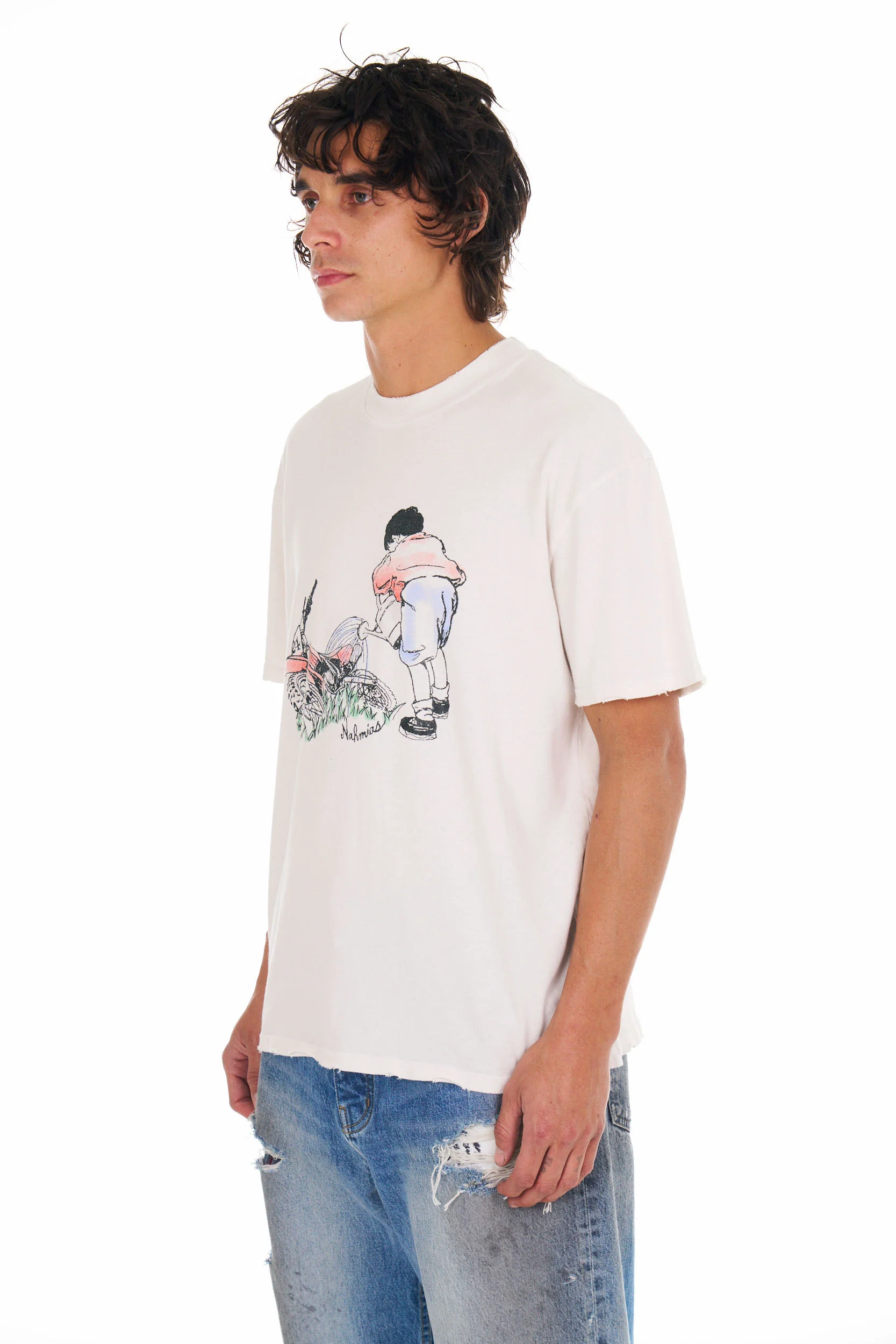 Motorcycle Garden Boxy T-shirt in White - Image 2