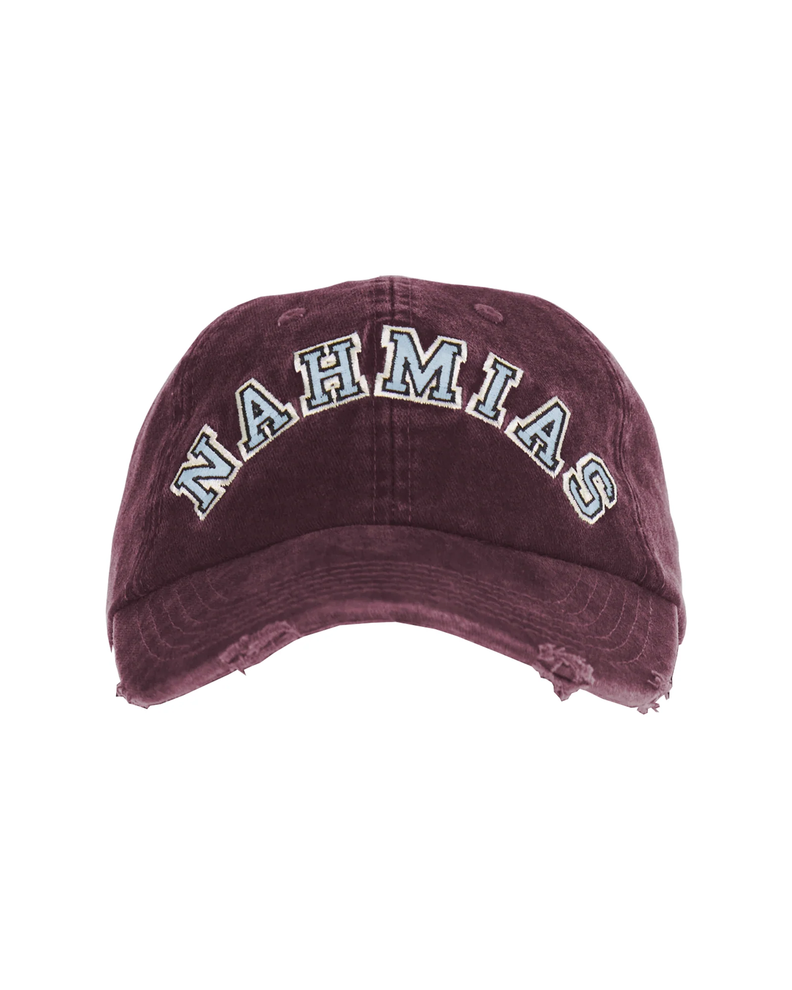 NAHMIAS CHENILLE DAD CAP IN BURGUNDY
