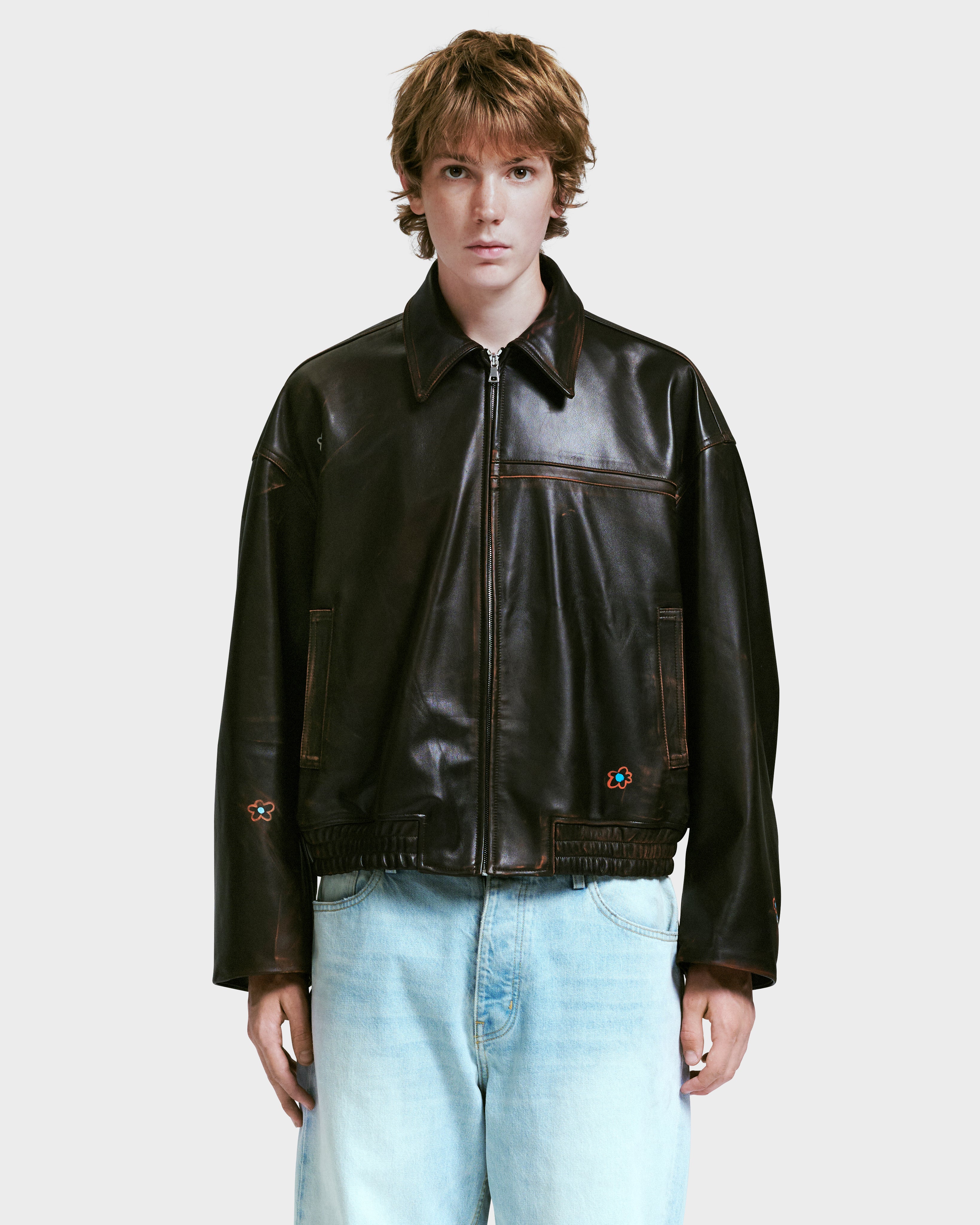 NAHMIAS PAINTED OVERSIZED LEATHER BOMBER - Image 2