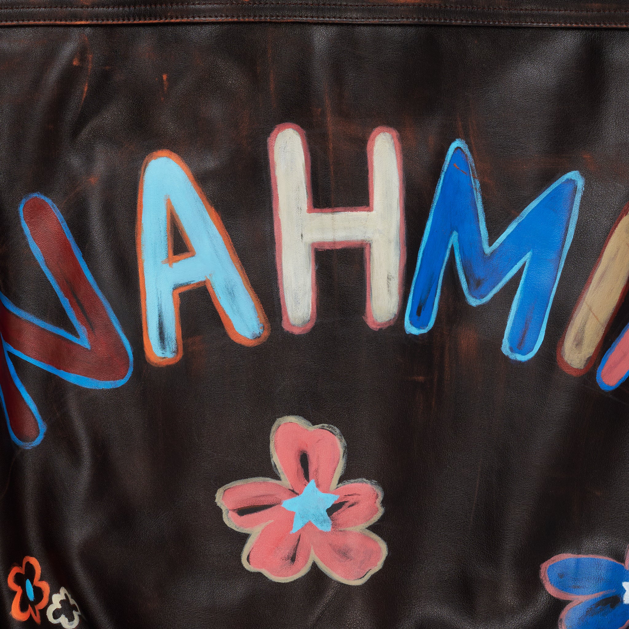 NAHMIAS PAINTED OVERSIZED LEATHER BOMBER - Image 4