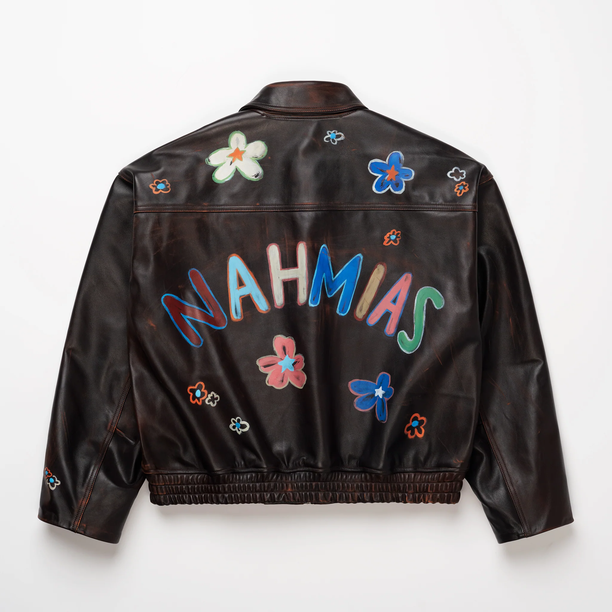 NAHMIAS PAINTED OVERSIZED LEATHER BOMBER - Image 5