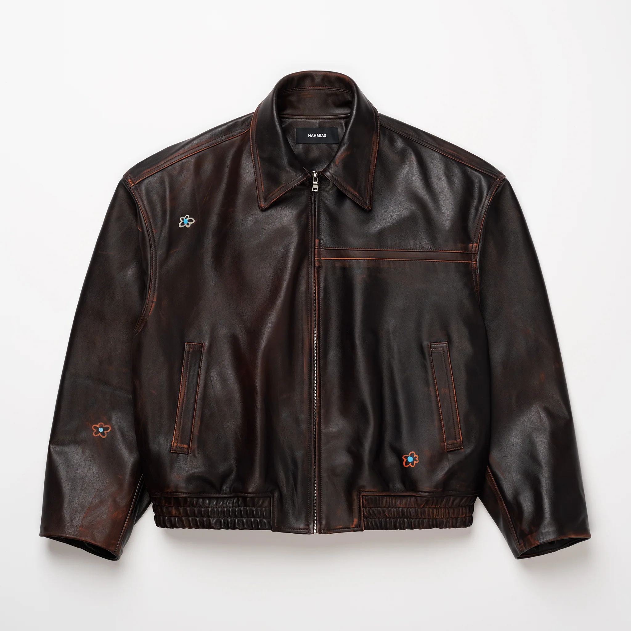 NAHMIAS PAINTED OVERSIZED LEATHER BOMBER - Image 6