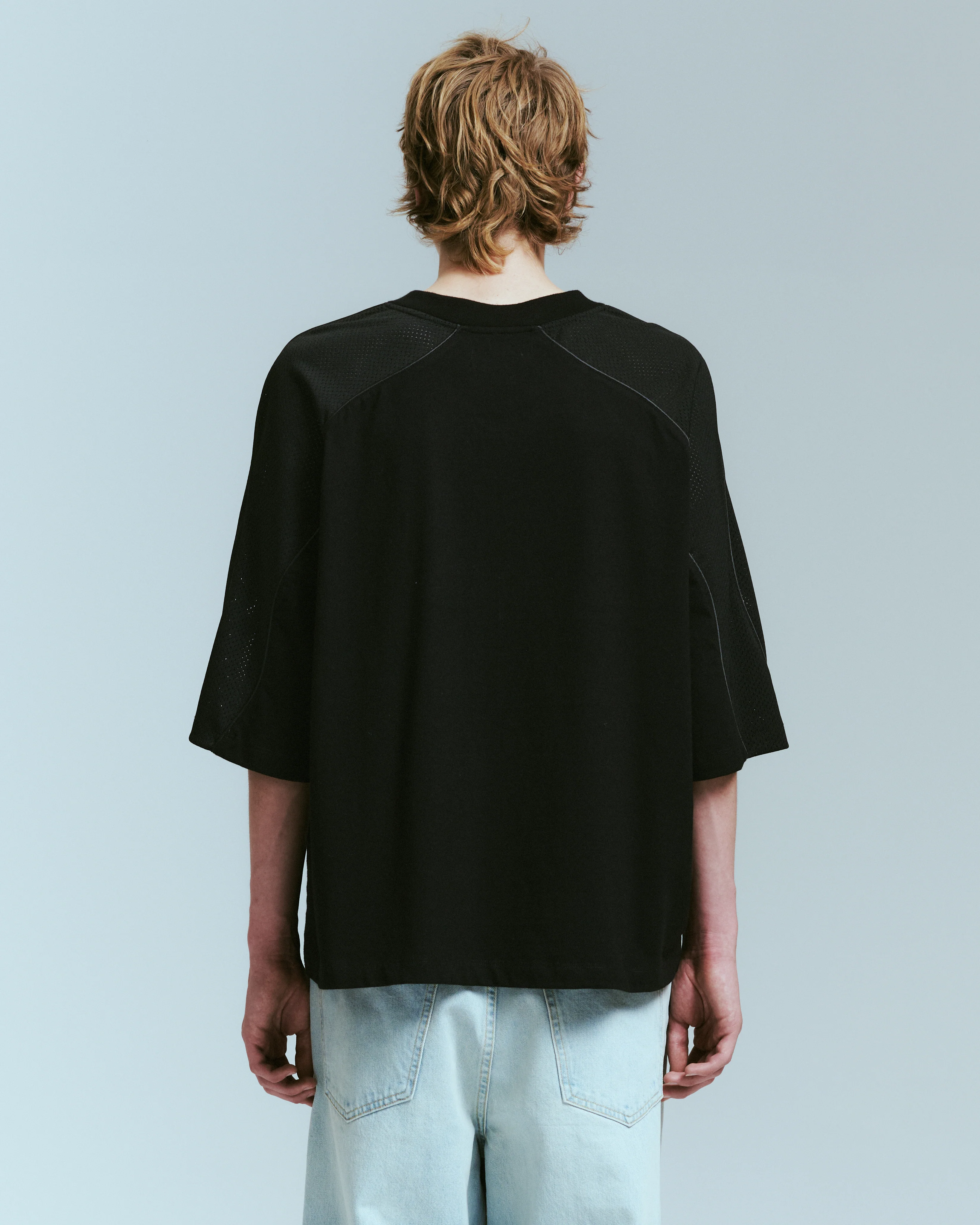 Ollie Mesh Sleeve Jersey in Black - Image 4