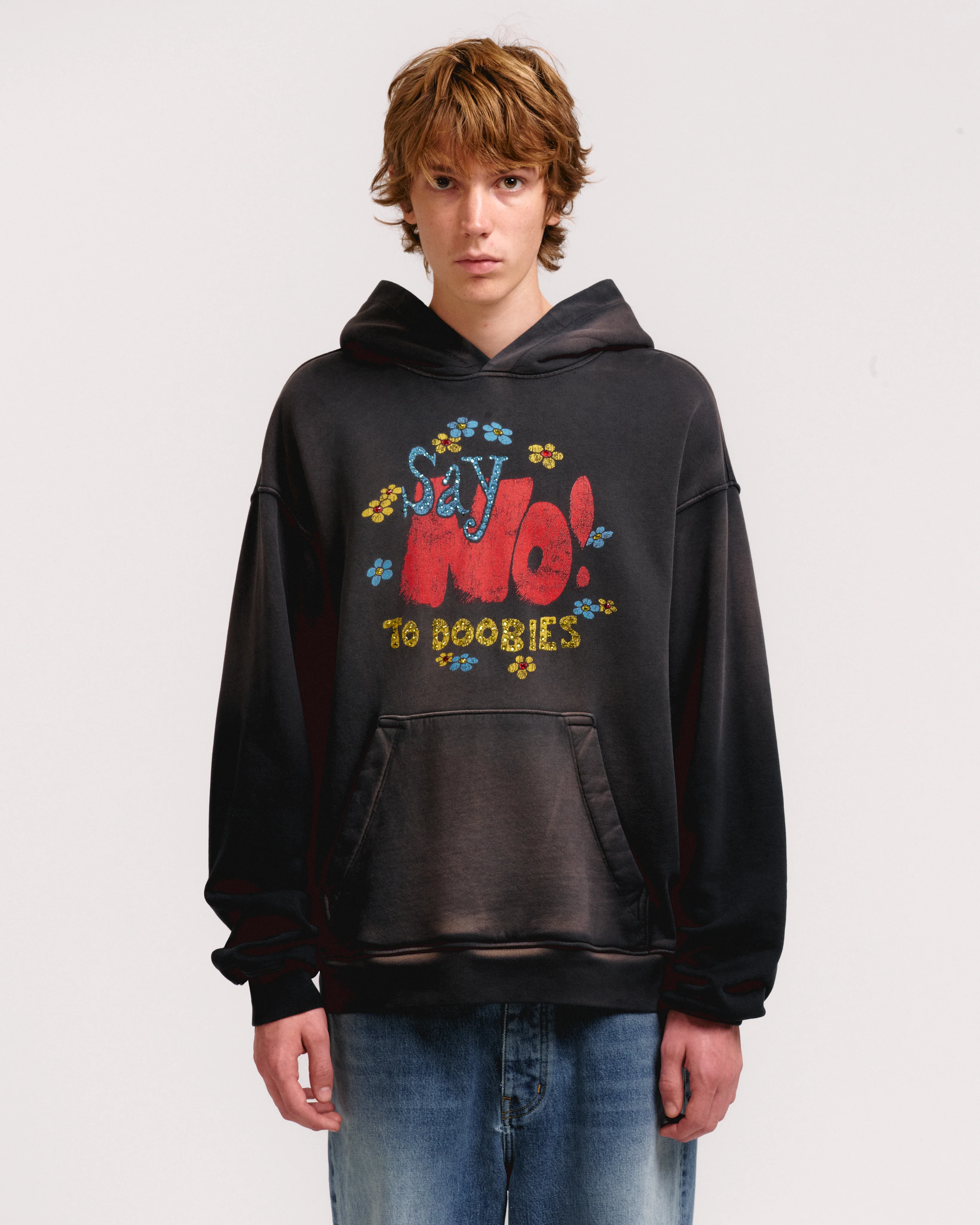 SAY NO CRYSTAL HOODIE