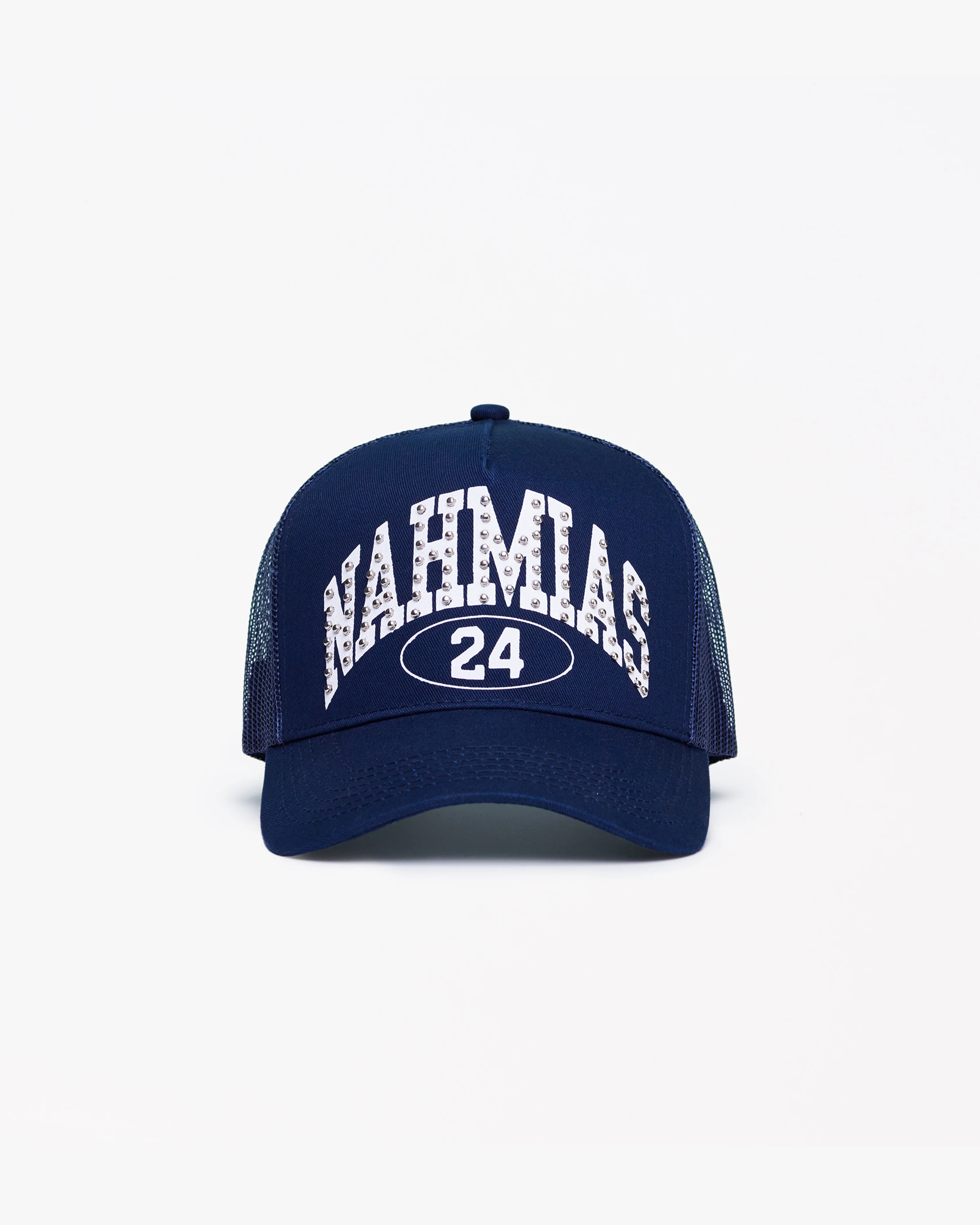 Studded Nahmias Marquee Trucker Hat Aged Blue