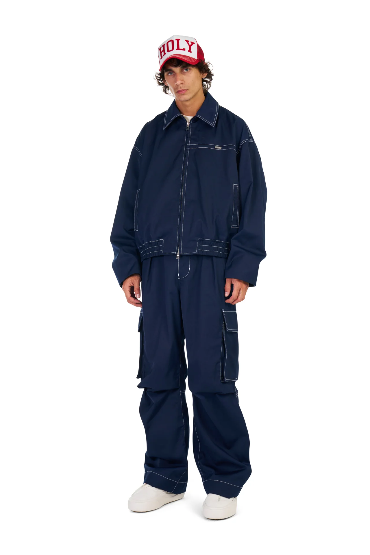 Tech Twill Coach Jacket in Navy - Image 4