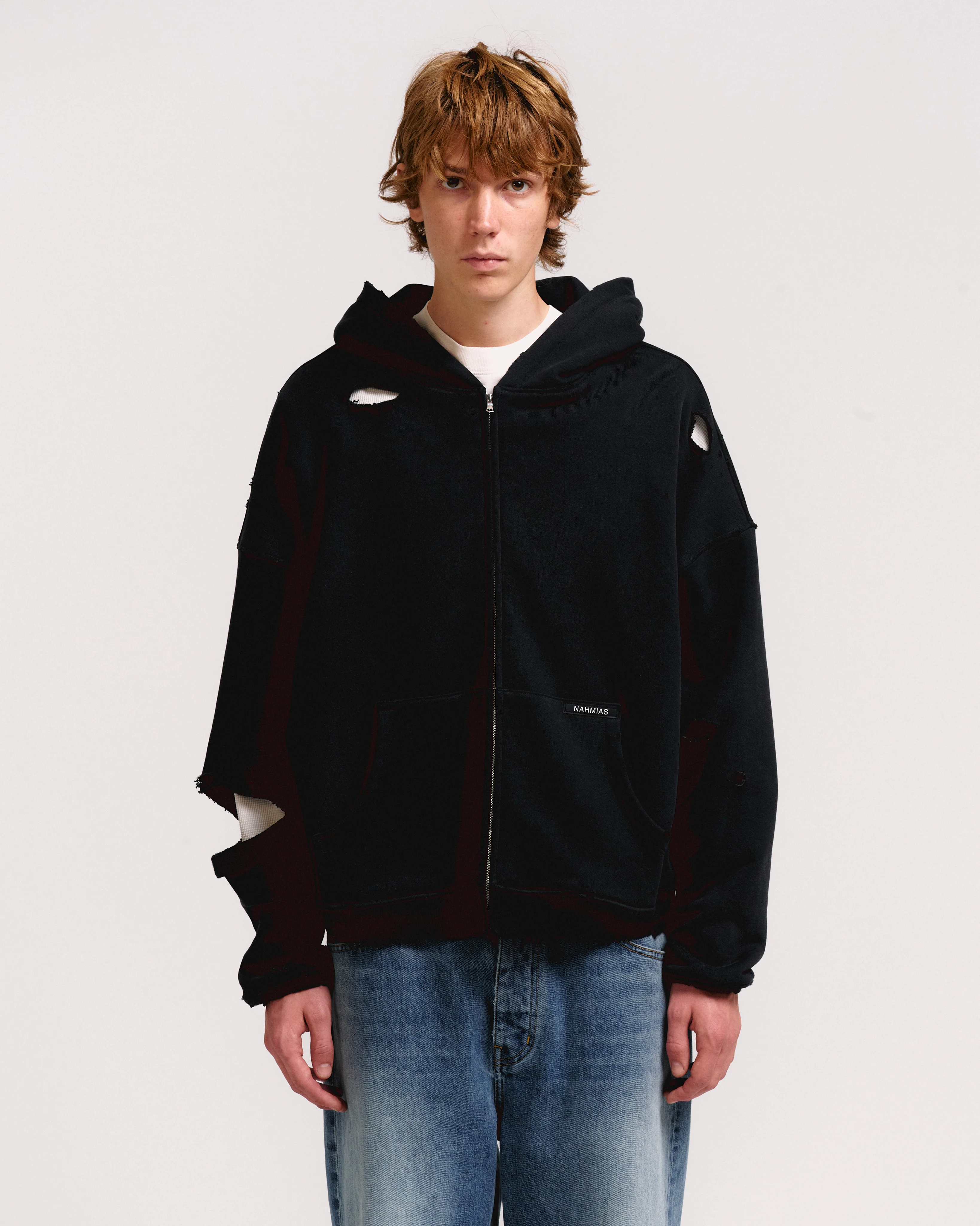 THERMAL LINED REPAIRED ZIP HOODIE