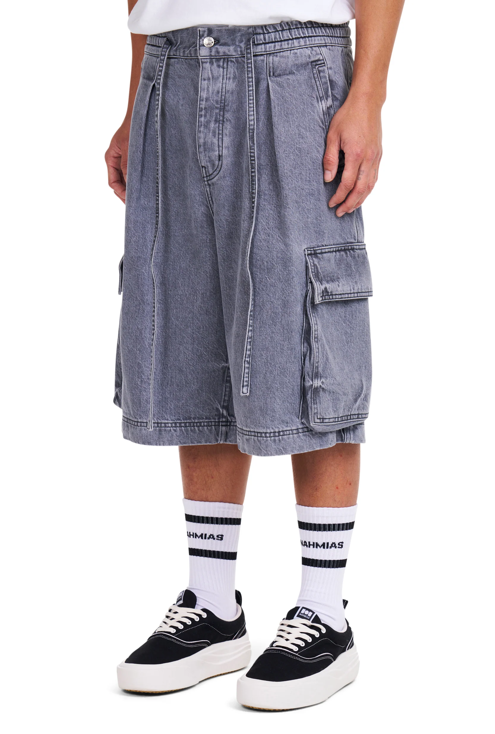 Washed Pleated Cargo Shorts - Image 2