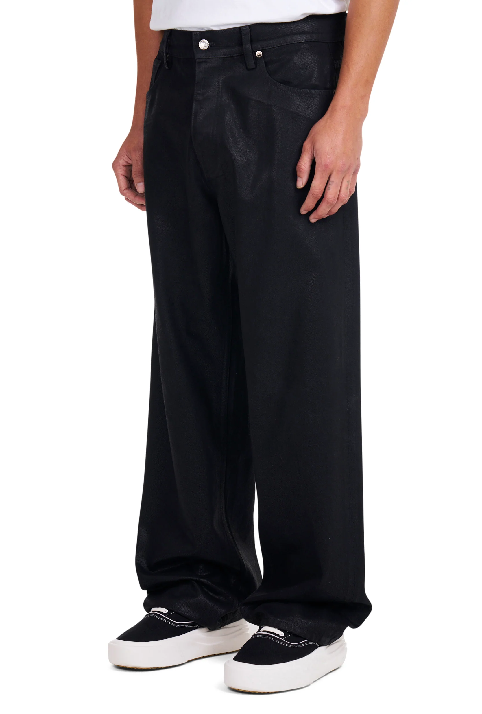 Waxed Denim Baggy Jeans - Image 2