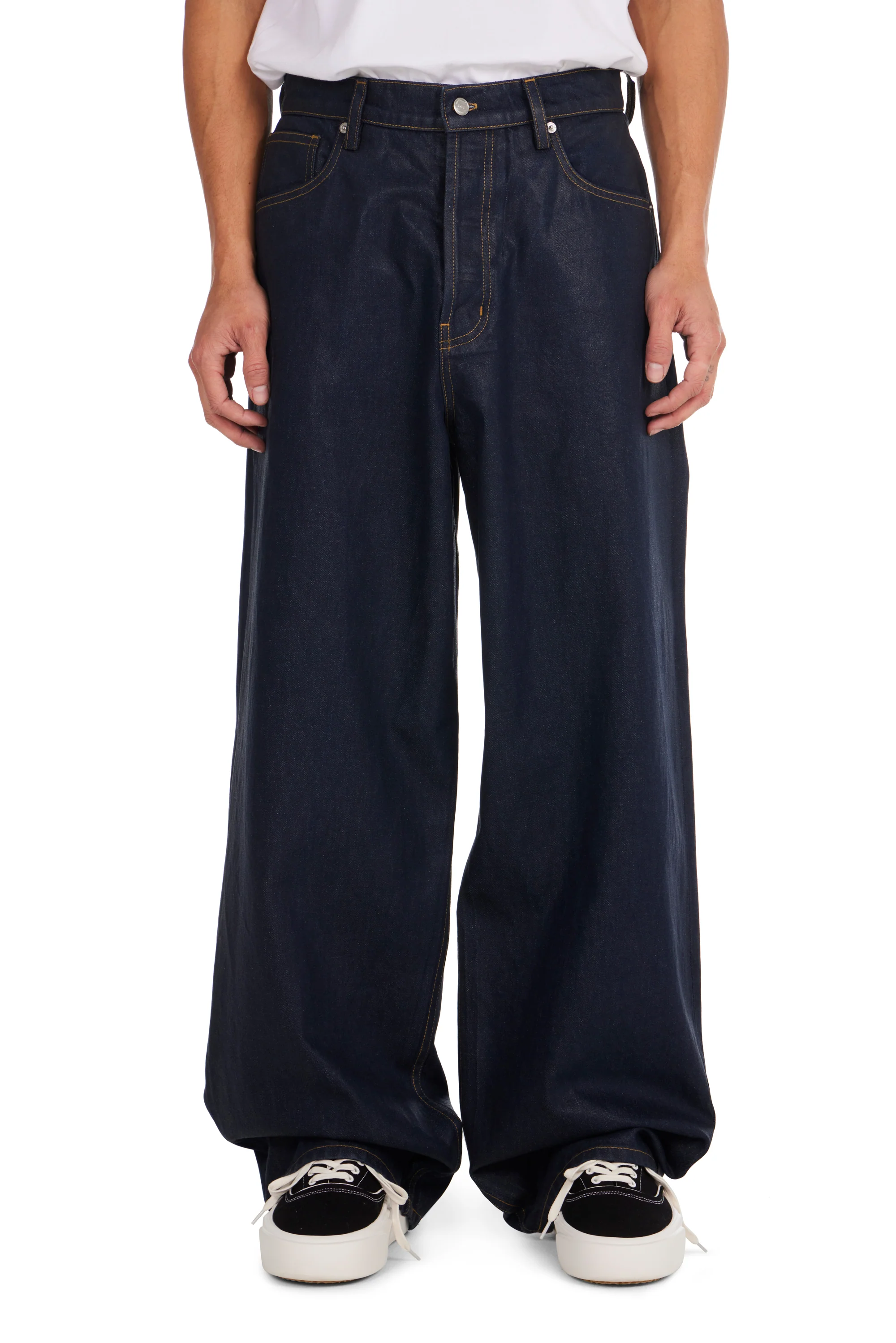 Waxed Wide Jeans