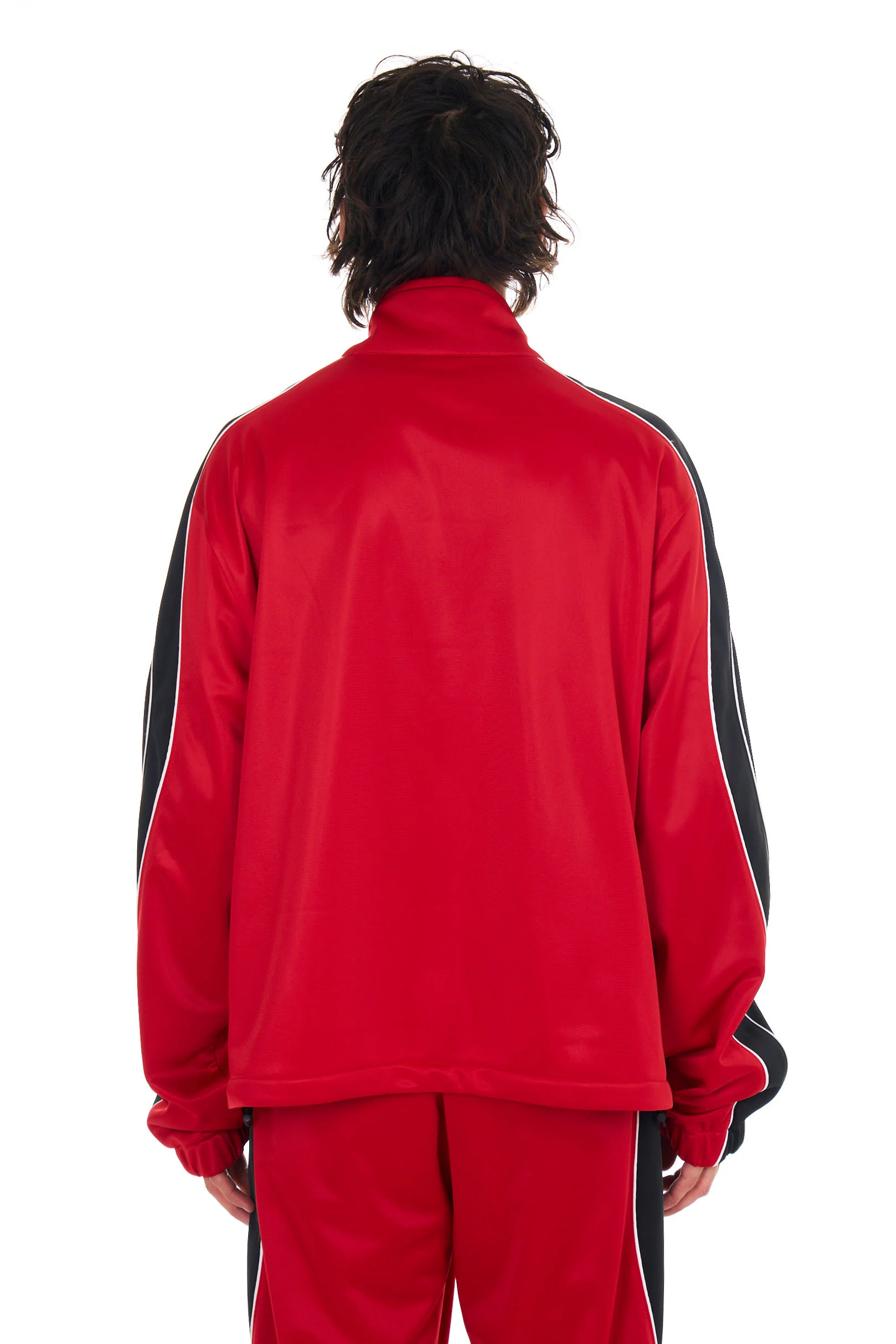 Zip Up Track Jacket in Cherry - Image 3